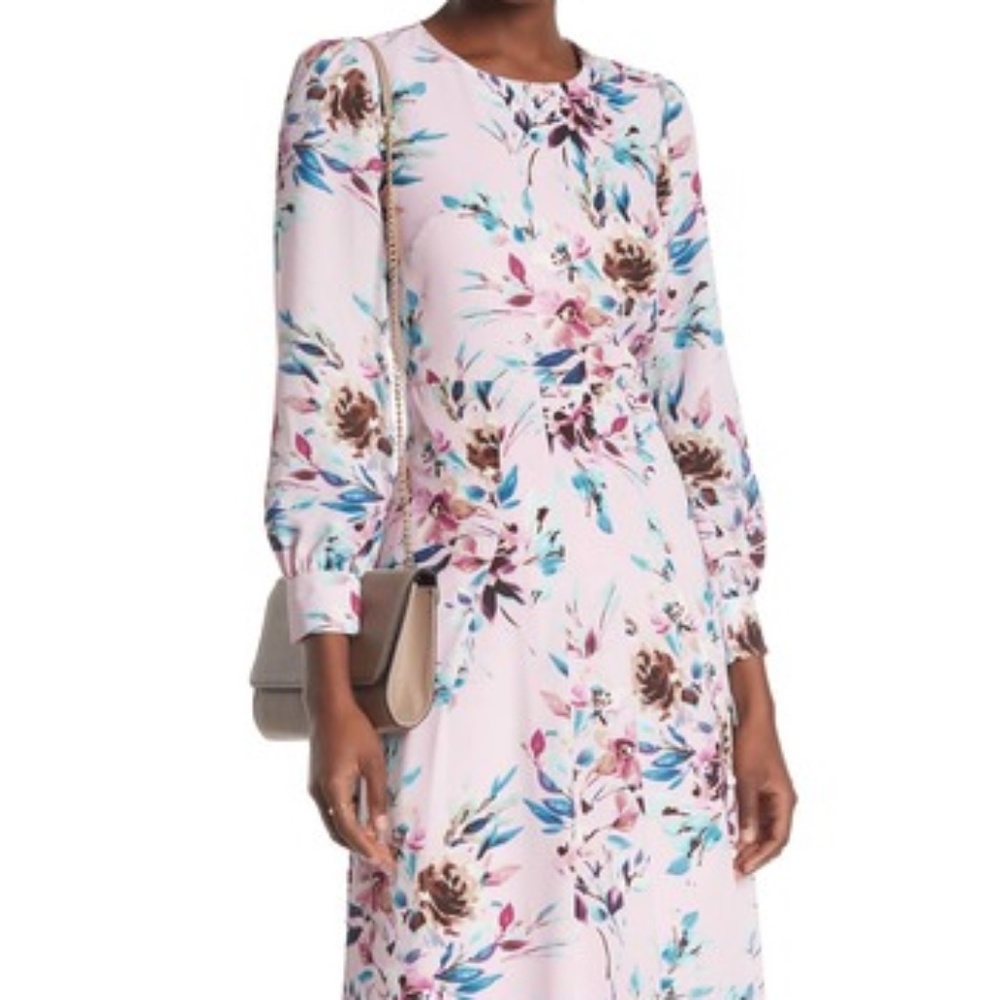 Nanette Lepore Floral Long Sleeve Gown